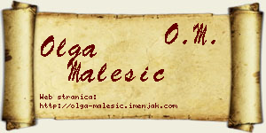 Olga Malešić vizit kartica